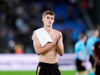 Charles De Ketelaere of Belgium applauds his supporters at the end of the UEFA Nations League 2024/25 League A Group A2 match between Italy...