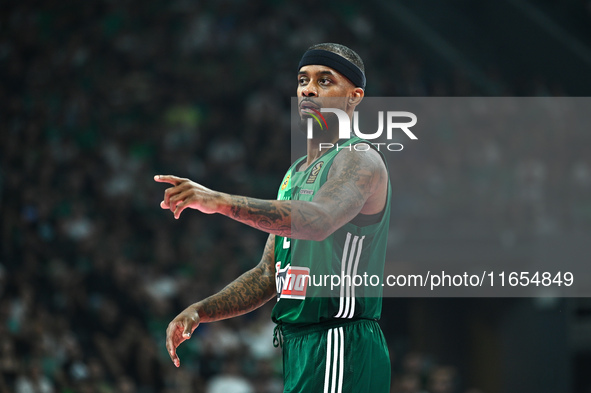 Lorenzo Brown of Panathinaikos AKTOR Athens plays during the Euroleague, Round 2 match between Panathinaikos AKTOR Athens and FC Bayern Muni...