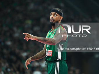 Lorenzo Brown of Panathinaikos AKTOR Athens plays during the Euroleague, Round 2 match between Panathinaikos AKTOR Athens and FC Bayern Muni...