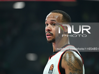 Shabazz Napier of FC Bayern Munich plays during the Euroleague, Round 2 match between Panathinaikos AKTOR Athens and FC Bayern Munich at OAK...