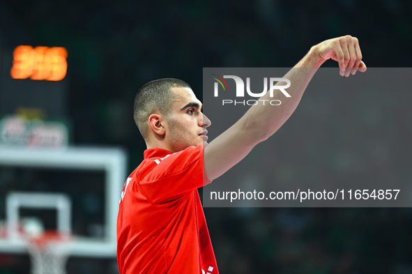 Yam Madar of FC Bayern Munich plays during the Euroleague, Round 2 match between Panathinaikos AKTOR Athens and FC Bayern Munich at OAKA Alt...