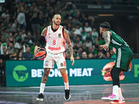 Shabazz Napier of FC Bayern Munich plays during the Euroleague, Round 2 match between Panathinaikos AKTOR Athens and FC Bayern Munich at OAK...