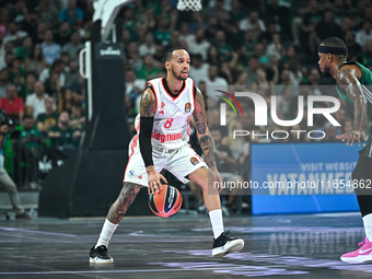 Shabazz Napier of FC Bayern Munich plays during the Euroleague, Round 2 match between Panathinaikos AKTOR Athens and FC Bayern Munich at OAK...