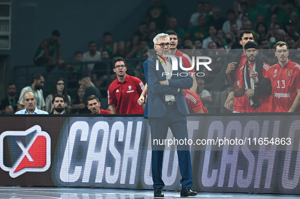 Head Coach Gordon Herbert of FC Bayern Munich is present during the Euroleague, Round 2 match between Panathinaikos AKTOR Athens and FC Baye...