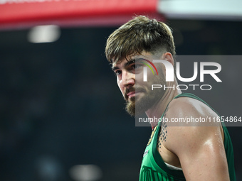 Juancho Hernangomez of Panathinaikos AKTOR Athens plays during the Euroleague, Round 2 match between Panathinaikos AKTOR Athens and FC Bayer...