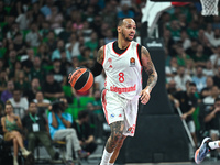 Shabazz Napier of FC Bayern Munich plays during the Euroleague, Round 2 match between Panathinaikos AKTOR Athens and FC Bayern Munich at OAK...