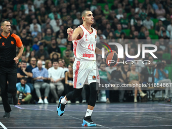 Yam Madar of FC Bayern Munich plays during the Euroleague, Round 2 match between Panathinaikos AKTOR Athens and FC Bayern Munich at OAKA Alt...