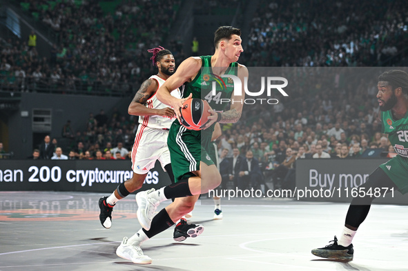 Konstantinos Mitoglou of Panathinaikos AKTOR Athens plays during the Euroleague, Round 2 match between Panathinaikos AKTOR Athens and FC Bay...