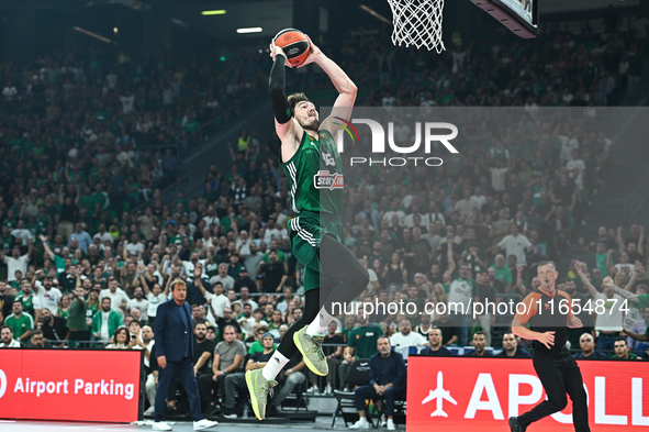 Cedi Osman of Panathinaikos AKTOR Athens plays during the Euroleague, Round 2 match between Panathinaikos AKTOR Athens and FC Bayern Munich...