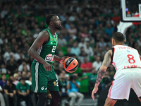 Jerian Grant of Panathinaikos AKTOR Athens plays during the Euroleague, Round 2 match between Panathinaikos AKTOR Athens and FC Bayern Munic...