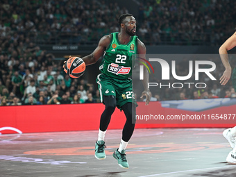 Jerian Grant of Panathinaikos AKTOR Athens plays during the Euroleague, Round 2 match between Panathinaikos AKTOR Athens and FC Bayern Munic...