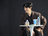 Actor Ryu Jun Yeol and Director Leos Carax attend their Open Talk stage at Cinema Center in Busan, South Korea, on October 9, 2024. (