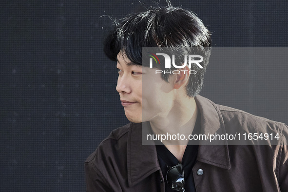 Actor Ryu Jun Yeol and Director Leos Carax attend their Open Talk stage at Cinema Center in Busan, South Korea, on October 9, 2024. 