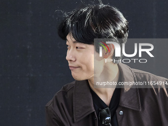 Actor Ryu Jun Yeol and Director Leos Carax attend their Open Talk stage at Cinema Center in Busan, South Korea, on October 9, 2024. (