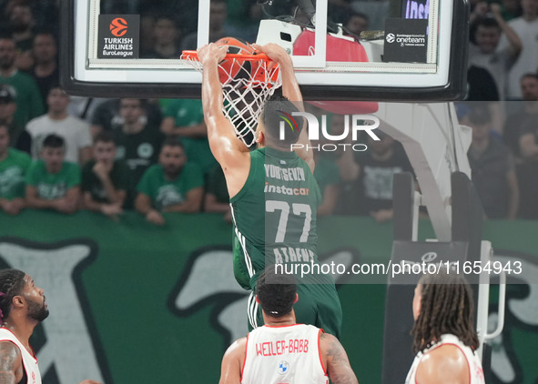 Omer Yurtseven of Panathinaikos BC is in action during the Euroleague basketball match between Panathinaikos AKTOR Athens and FC Bayern Muni...