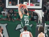 Omer Yurtseven of Panathinaikos BC is in action during the Euroleague basketball match between Panathinaikos AKTOR Athens and FC Bayern Muni...