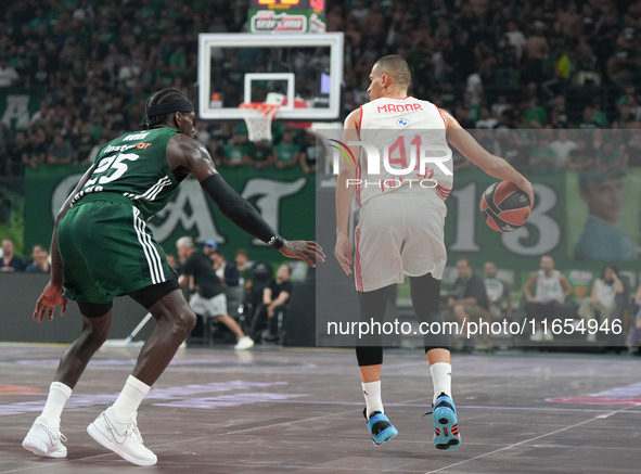 Radar of Bayern Munich plays during the Euroleague basketball match between Panathinaikos AKTOR Athens and FC Bayern Munich at OAKA Olympic...