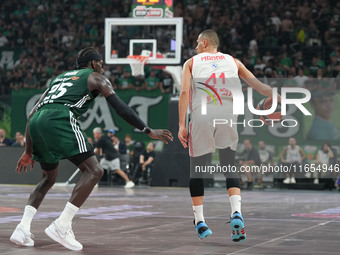 Radar of Bayern Munich plays during the Euroleague basketball match between Panathinaikos AKTOR Athens and FC Bayern Munich at OAKA Olympic...