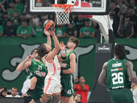 Carsen Edwards of Bayer Munich is in action during the Euroleague basketball match between Panathinaikos AKTOR Athens and FC Bayern Munich a...