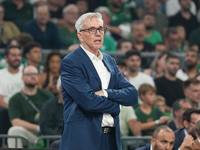 Manager of Bayern Munich, Gordon Herbert, is present during the Euroleague basketball match between Panathinaikos AKTOR Athens and FC Bayern...