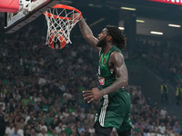 Mathias Lessort of Panathinaikos during the Euroleague basketball match between Panathinaikos AKTOR Athens and FC Bayern Munich at OAKA Olym...