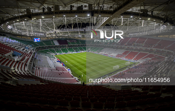 A general view of Al Thumama Stadium before the FIFA World Cup 2026 AFC Asian Qualifiers 3rd round group A match between Qatar and Kyrgyzsta...