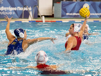 Fotini Triha (5) is seen in action during the match Olympiacos vs. National Piraeus during the Final Water Polo Super Cup at Papastrateio Sw...