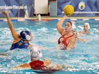 Fotini Triha (5) is seen in action during the match Olympiacos vs. National Piraeus during the Final Water Polo Super Cup at Papastrateio Sw...