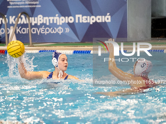 Lena Milicevic (8) is seen in action during the match Olympiacos vs. National Piraeus during the Final Water Polo Super Cup at Papastrateio...