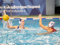 Lena Milicevic (8) is seen in action during the match Olympiacos vs. National Piraeus during the Final Water Polo Super Cup at Papastrateio...