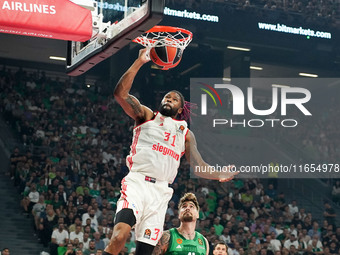 Devin Booker of Bayern Munich participates in the Euroleague basketball match between Panathinaikos AKTOR Athens and FC Bayern Munich at OAK...