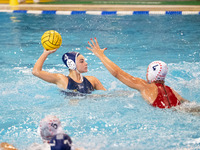 Eleni Beta (4) is seen in action during the match Olympiacos vs. National Piraeus during the Final Water Polo Super Cup at Papastrateio Swim...