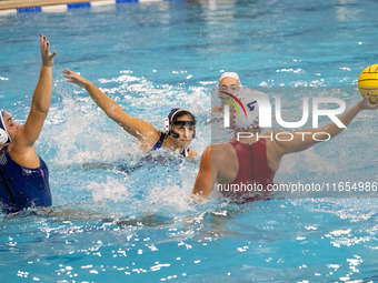 Stefania Santa (4) is seen in action during the match Olympiacos vs. National Piraeus during the Final Water Polo Super Cup at Papastrateio...