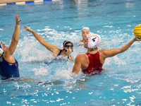 Stefania Santa (4) is seen in action during the match Olympiacos vs. National Piraeus during the Final Water Polo Super Cup at Papastrateio...