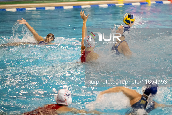 Lena Milicevic (8) is seen in action during the match Olympiacos vs. National Piraeus during the Final Water Polo Super Cup at Papastrateio...