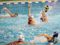 Lena Milicevic (8) is seen in action during the match Olympiacos vs. National Piraeus during the Final Water Polo Super Cup at Papastrateio...