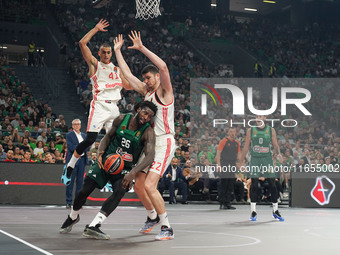 Mattias Lessor of Panathinaikos BC participates in the Euroleague basketball match between Panathinaikos AKTOR Athens and FC Bayern Munich a...