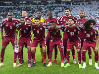 Players of Qatar pose for a team photo before the FIFA World Cup 2026 AFC Asian Qualifiers 3rd round group A match between Qatar and Kyrgyzs...