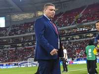 Maksim Lisitsyn, Head Coach of Kyrgyzstan, looks on before the FIFA World Cup 2026 AFC Asian Qualifiers 3rd round group A match between Qata...