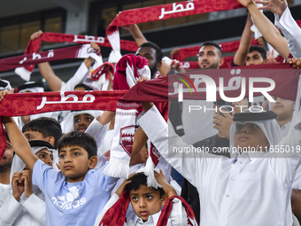 Fans of Qatar celebrate after winning the FIFA World Cup 2026 AFC Asian Qualifiers 3rd round group A match between Qatar and Kyrgyzstan at A...