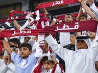 Fans of Qatar celebrate after winning the FIFA World Cup 2026 AFC Asian Qualifiers 3rd round group A match between Qatar and Kyrgyzstan at A...