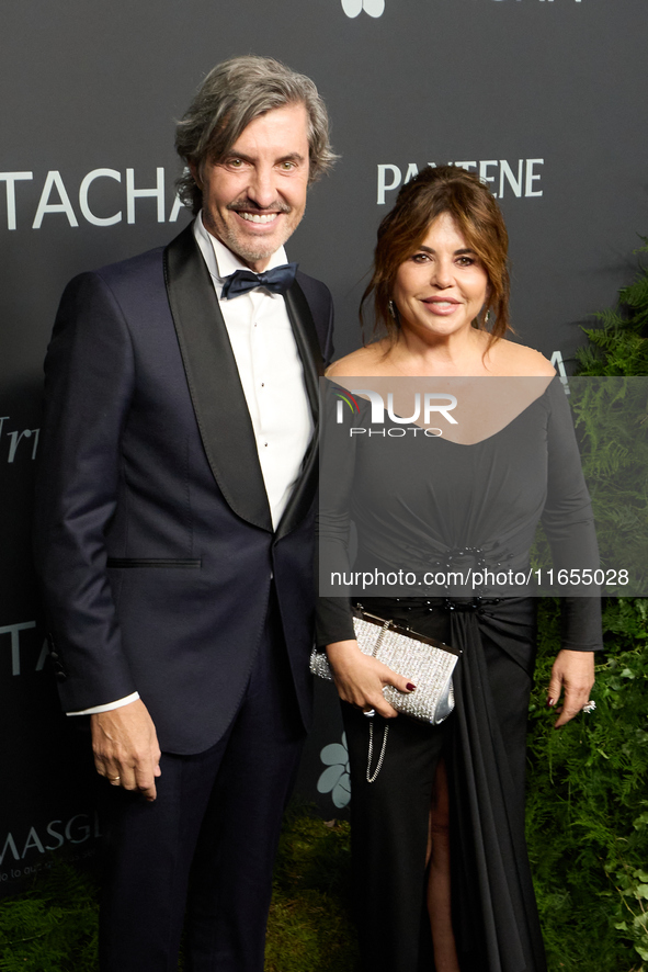 Natalia Vega and Carlos Escario attend a photocall for the anniversary of Tacha in Madrid, Spain, on October 10, 2024. 