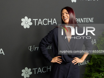 Laura Matamoros Flores attends a photocall for the anniversary of Tacha in Madrid, Spain, on October 10, 2024. (