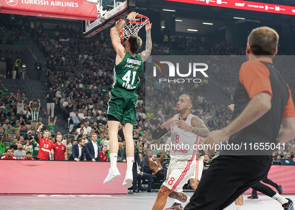 Juanco of Panathinaikos participates in the Euroleague basketball match between Panathinaikos AKTOR Athens and FC Bayern Munich at OAKA Olym...