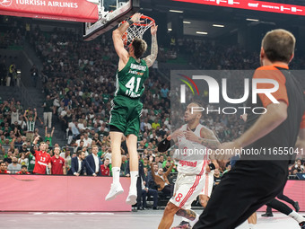 Juanco of Panathinaikos participates in the Euroleague basketball match between Panathinaikos AKTOR Athens and FC Bayern Munich at OAKA Olym...