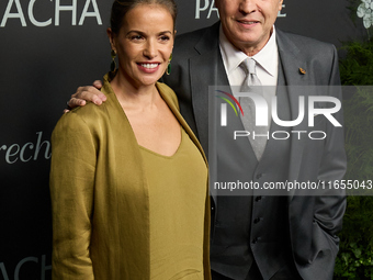 Singer David Summers and Christine Cambeiro attend a photocall for the anniversary of Tacha in Madrid, Spain, on October 10, 2024. (