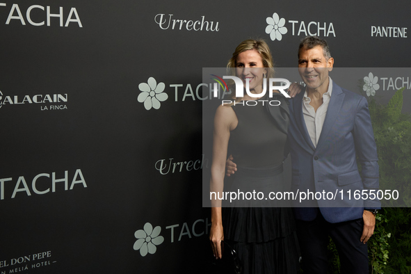 Chef Paco Roncero and Nerea Ruano attend a photocall for the anniversary of Tacha in Madrid, Spain, on October 10, 2024. 