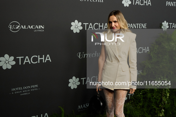 Clara Courel attends a photocall for the anniversary of Tacha in Madrid, Spain, on October 10, 2024. 