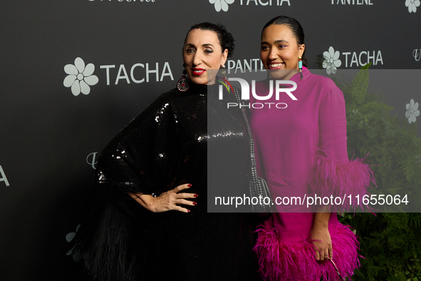 Actress Rossy de Palma and her daughter Luna Garcia attend a photocall for the anniversary of Tacha in Madrid, Spain, on October 10, 2024. 