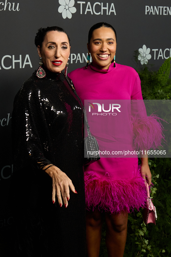 Actress Rossy de Palma and her daughter Luna Garcia attend a photocall for the anniversary of Tacha in Madrid, Spain, on October 10, 2024. 